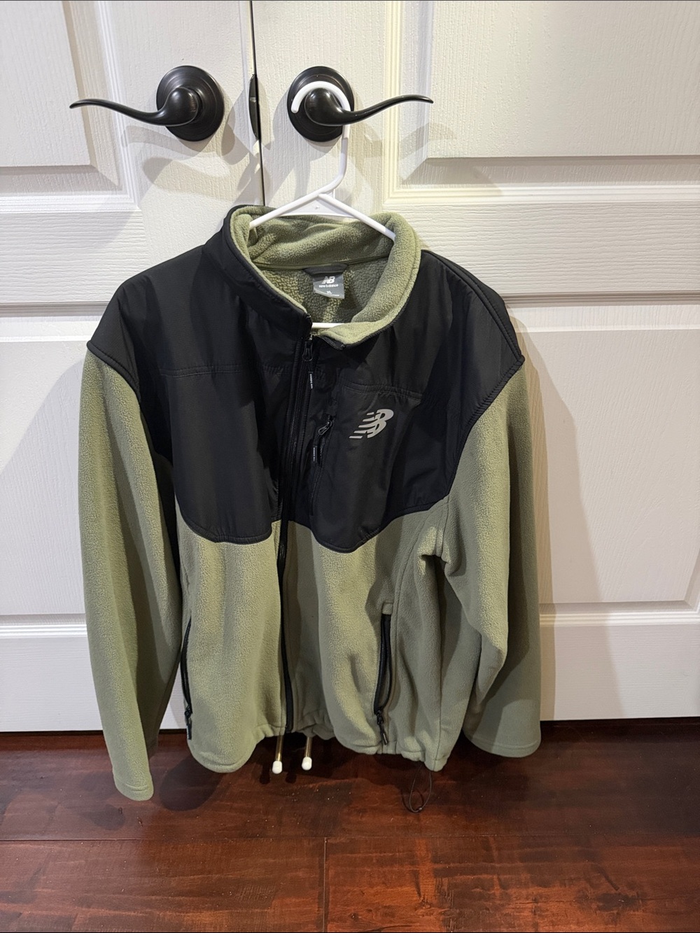 New Balance Olive Green and Black Fleece Shirt Jacket